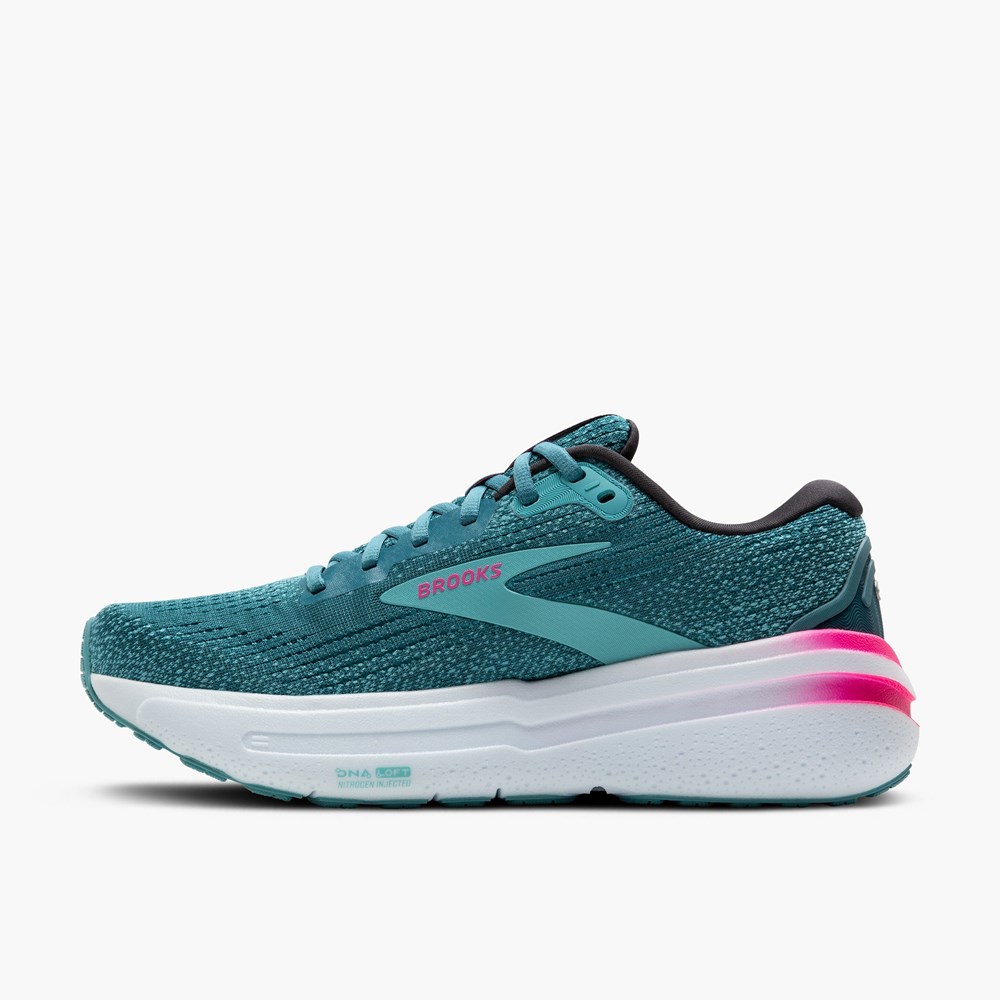 Chaussures Running Route Brooks Ghost Max 2 Bleu Rose Turquoise Clair Femme | SUJ-0740786